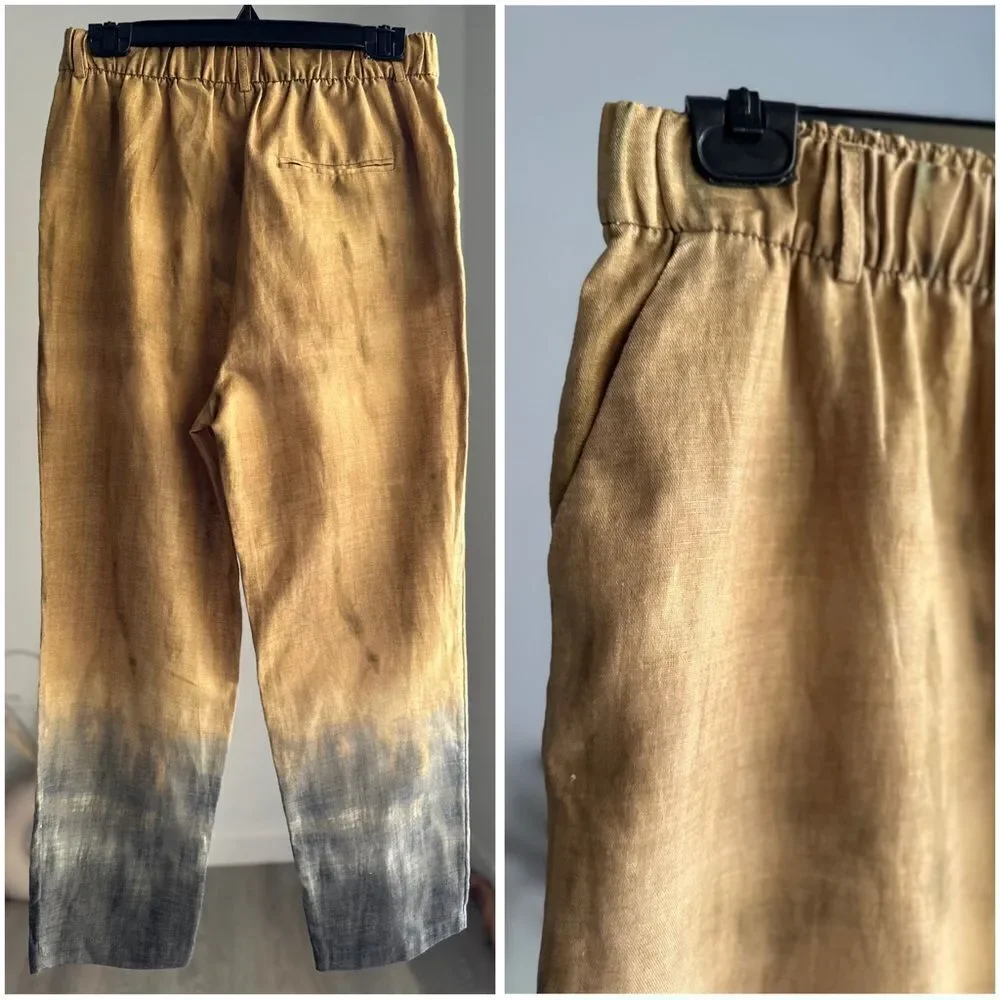 ZARA TIE-DYE LINEN BLEND PANTS NEW